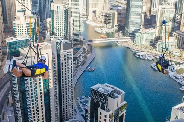 Zip Lining Adventure at Dubai Marina XLine, UAE