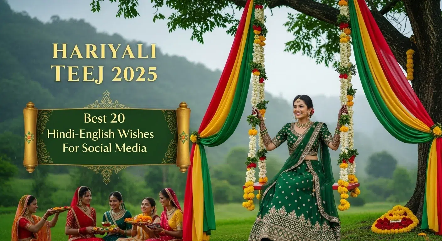 Hariyali Teej 2025 Best 20 Hindi-English Wishes, Images & Status Updates for Social Media