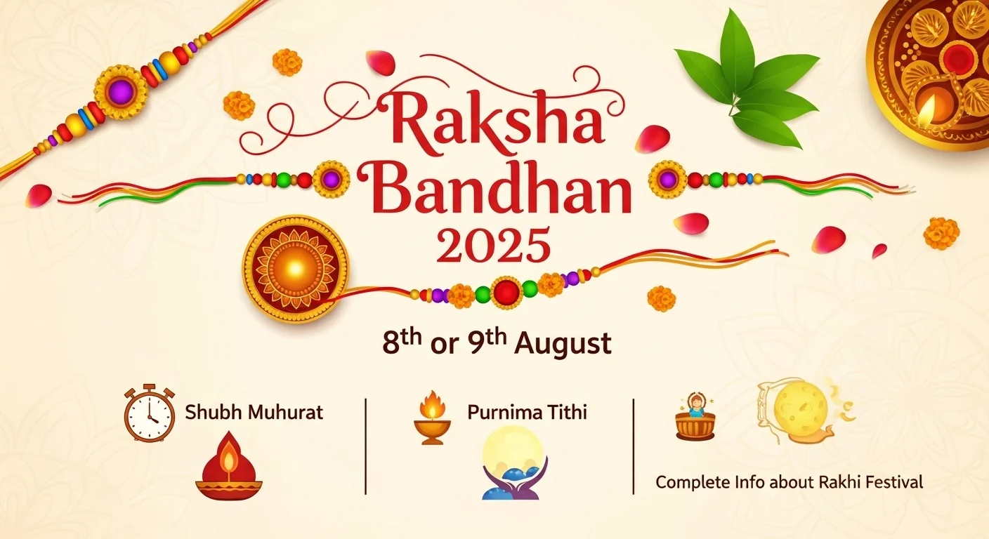 When is Raksha Bandhan 2025 on 8th or 9th August, Shubh Muhurat, Purnima Tithi & Complete Info about Rakhi Festival