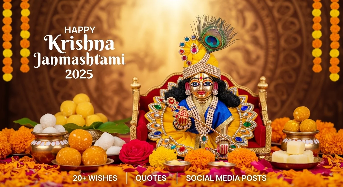 Happy Krishna Janmashtami 2025: Share the Joy with 20+ Wishes, Quotes and Social Media Posts