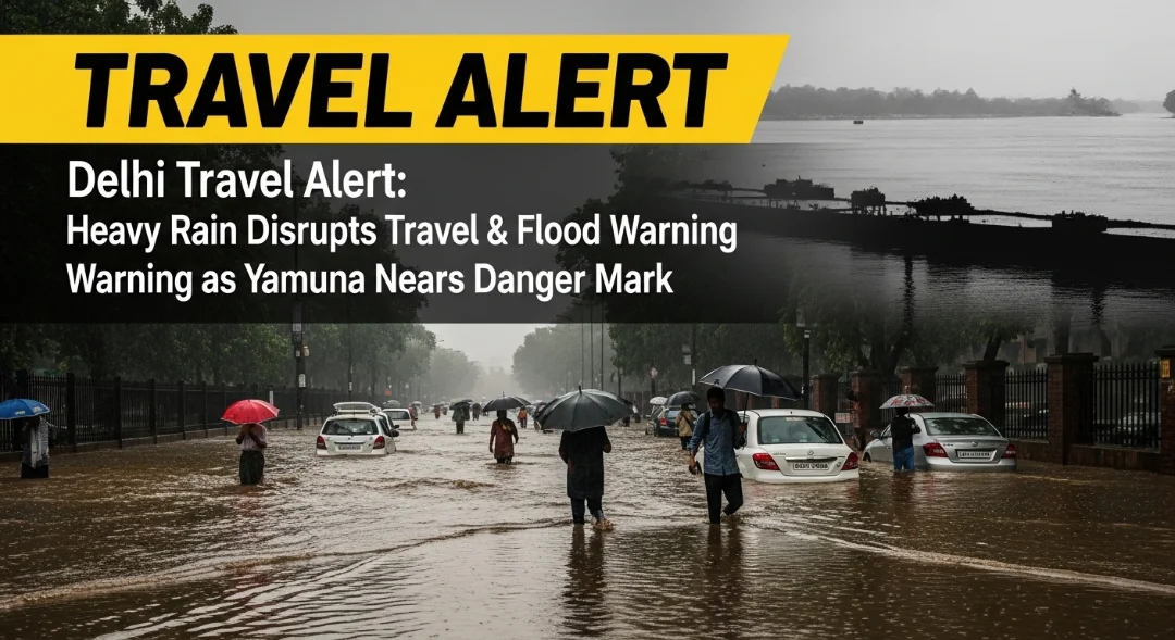 Delhi Travel Alert-Weather Update, Heavy Rain Disrupts Travel & Flood Warning as Yamuna Nears Danger Mark