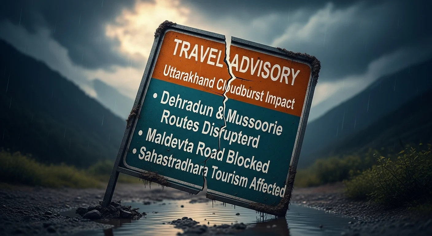 Uttarakhand Cloudburst Impact: Travel Advisory for Dehradun & Mussoorie Routes Disrupted, Maldevta Road Blocked, Sahastradhara Tourism Affected