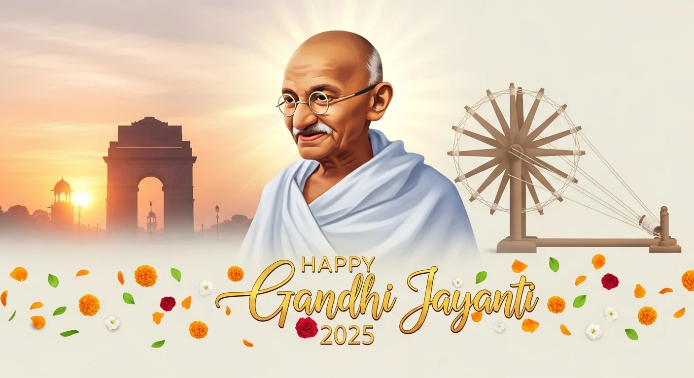 Gandhi Jayanti Greetings & Captions for Social Media - Outdoorkeeda